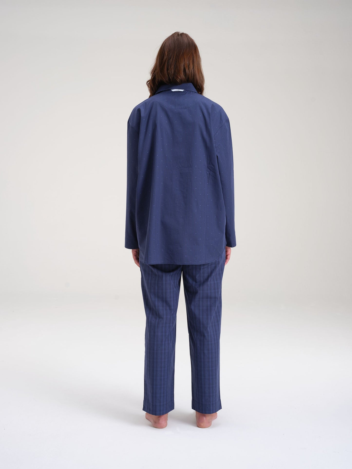 Pyjamahemd - midnight navy check