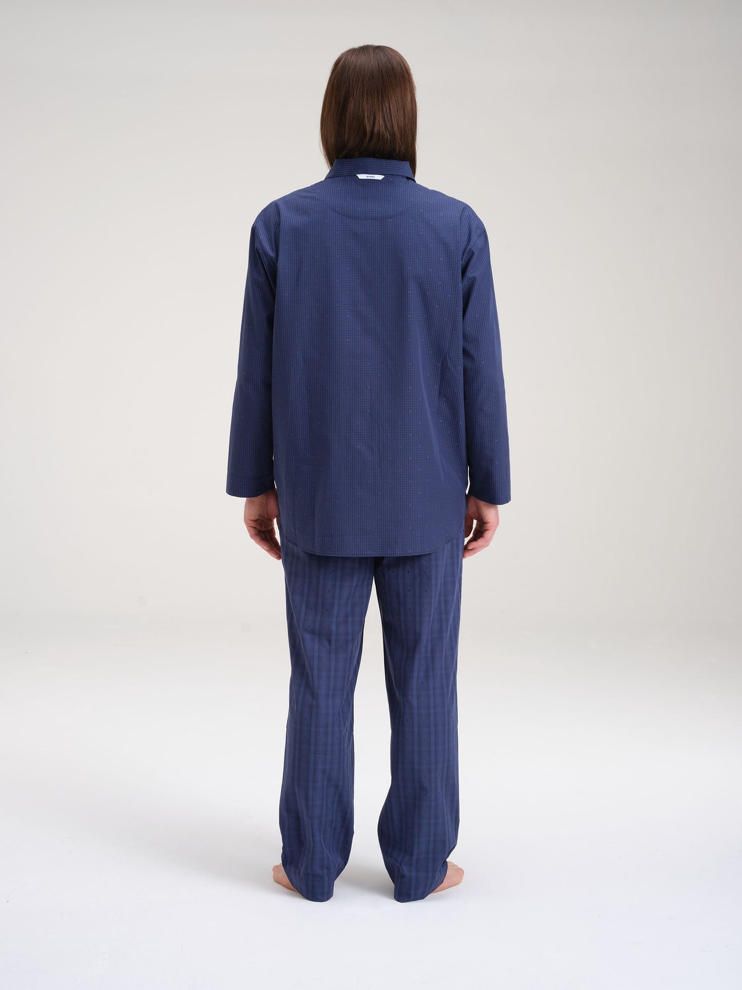 Pyjamahemd - midnight navy check