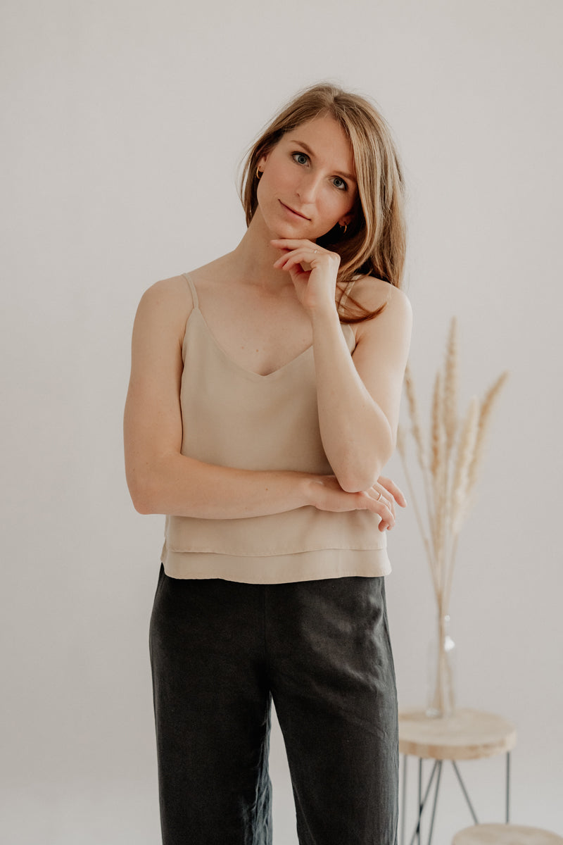 Nachhaltiges lockeres Top von Marenika in nude, Fair Fashion, ethische Mode