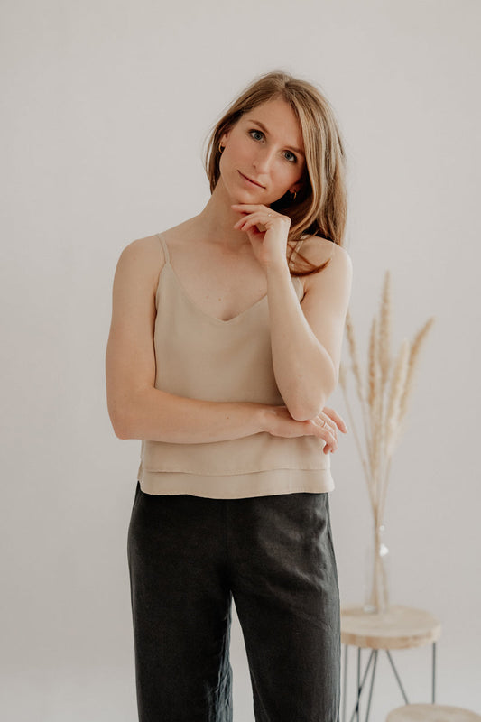 Nachhaltiges lockeres Top von Marenika in nude, Fair Fashion, ethische Mode