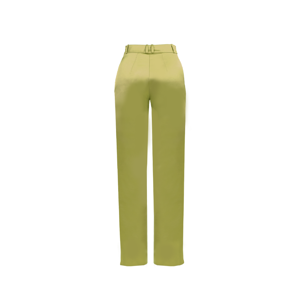 Nachhaltige Stoffhosen von SUITITION in kiwi, Slow Fashion, umweltfreundliche Mode