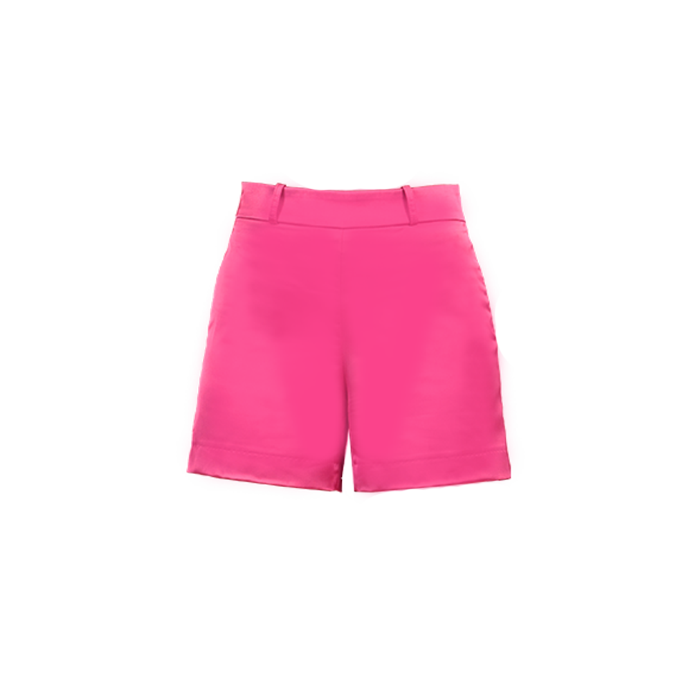 Nachhaltige fuchsiafarbene Stoff-Shorts von SUITITION, Slow Fashion, ethisch hergestellte Mode