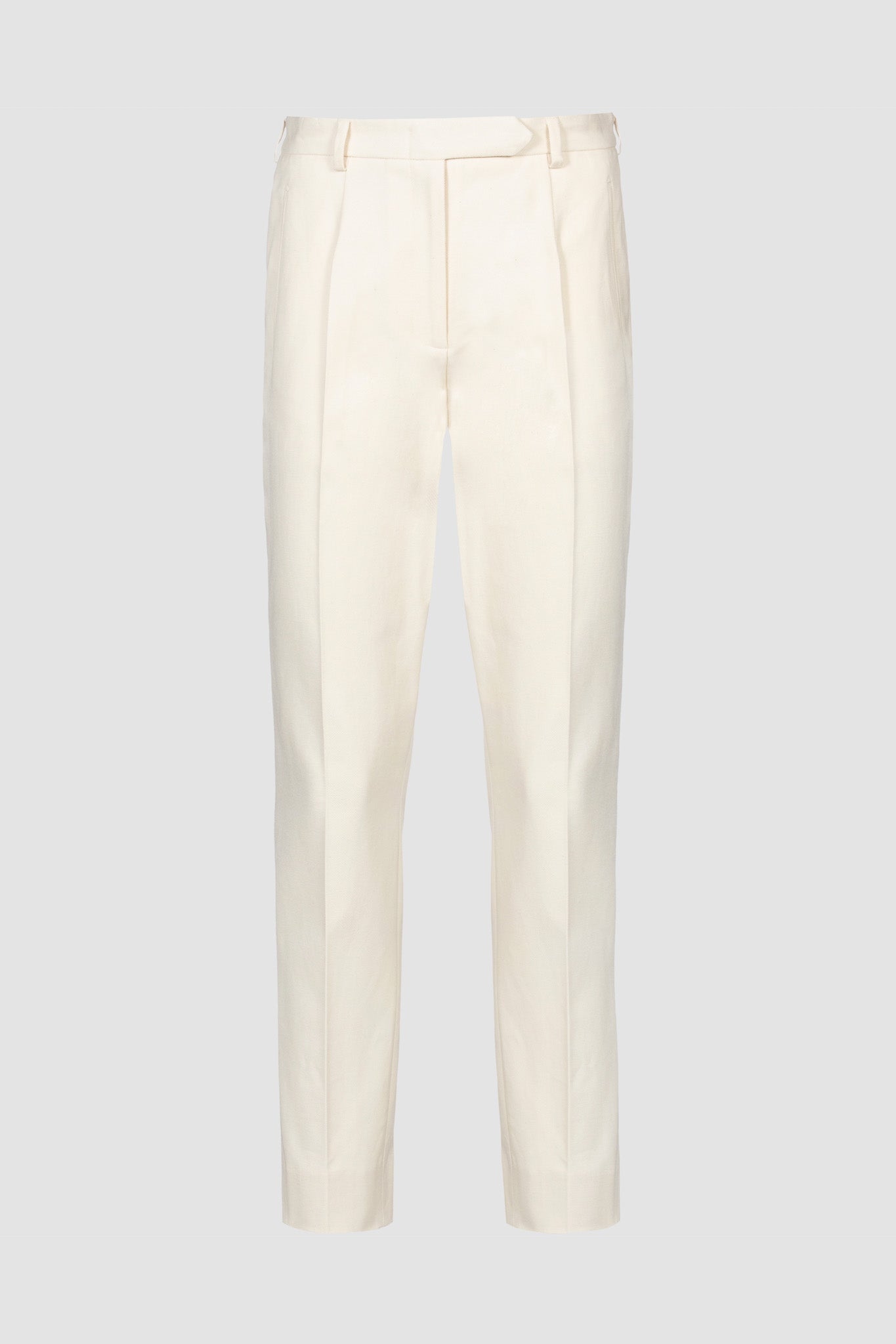 Umweltfreundliche, schmale Business-Hose in Ecru von SETERY im Trend.
