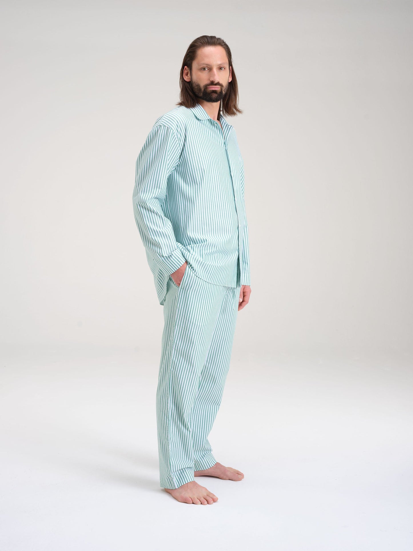 Pyjamahose - gratitude green stripe