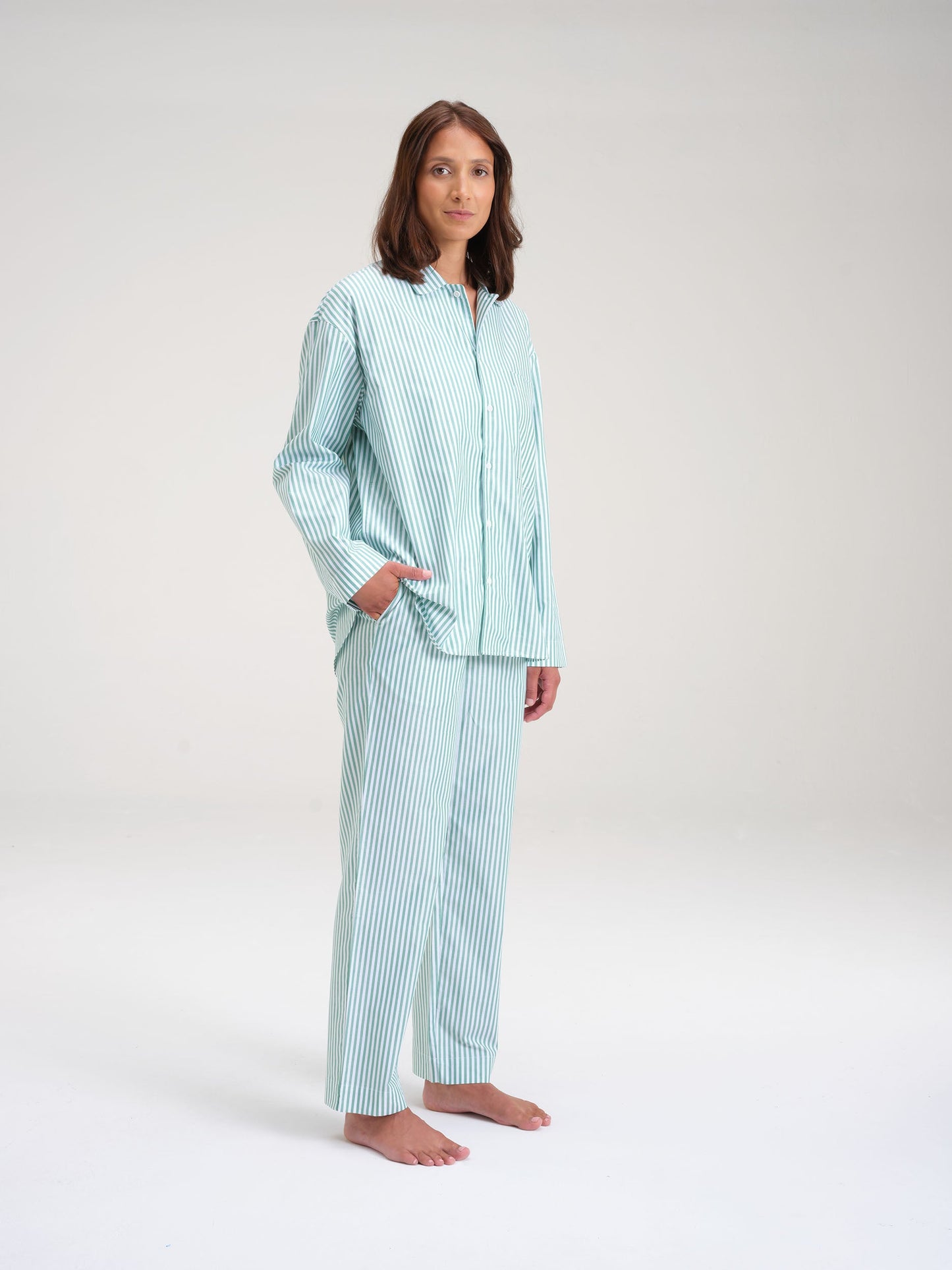 Pyjamahose - gratitude green stripe