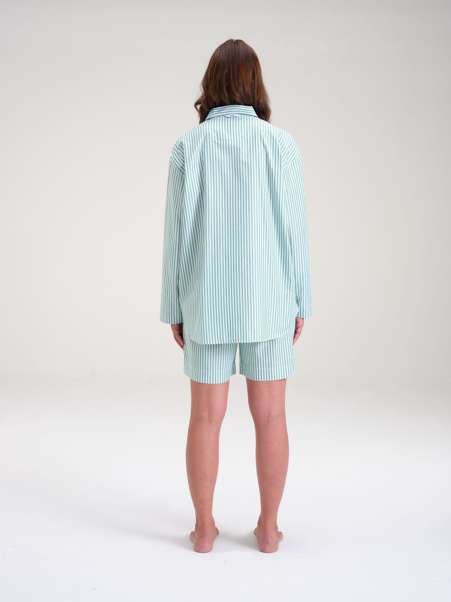 Pyjama Shorts - gratitude green stripe