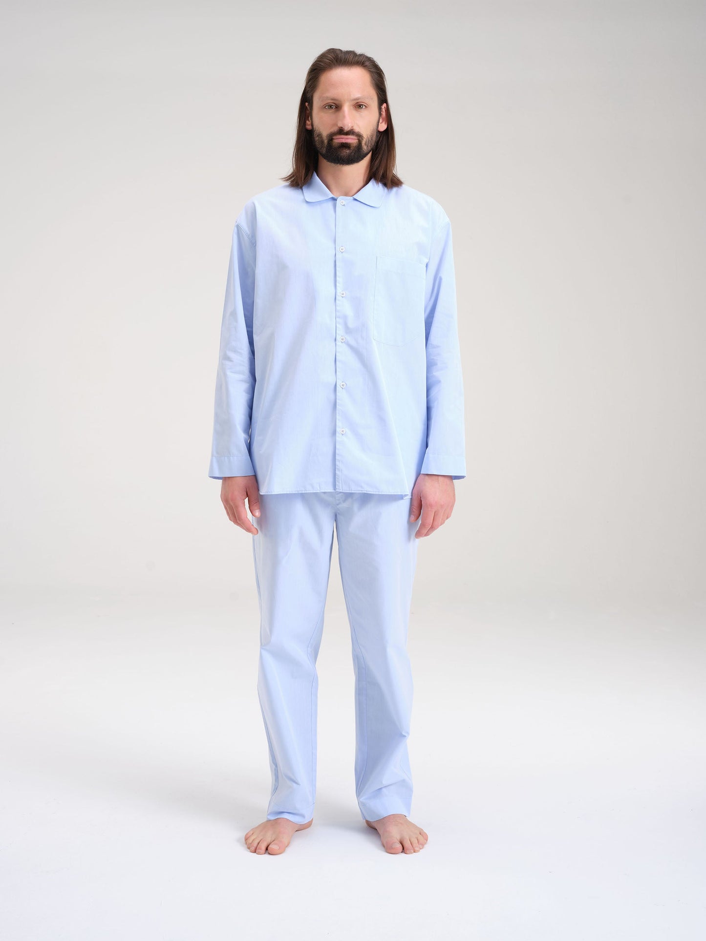 Pyjamahemd - breeze blue