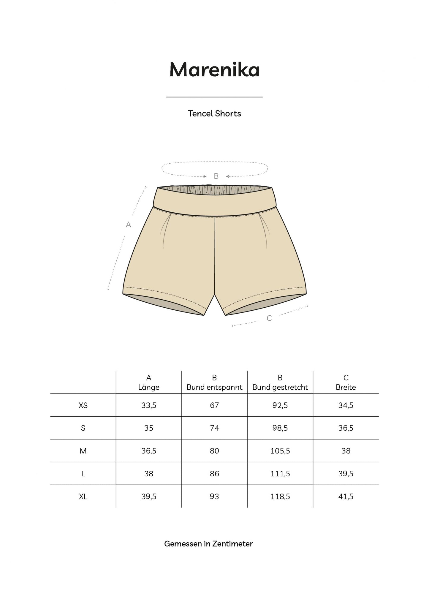 MARENIKA - Nachhaltige Shorts mit hohem Bund - Sand