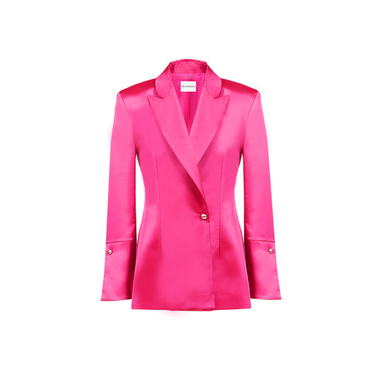 Fuchsiafarbener SUITITION nachhaltiger Blazer, Slow Fashion, hochwertige Mode