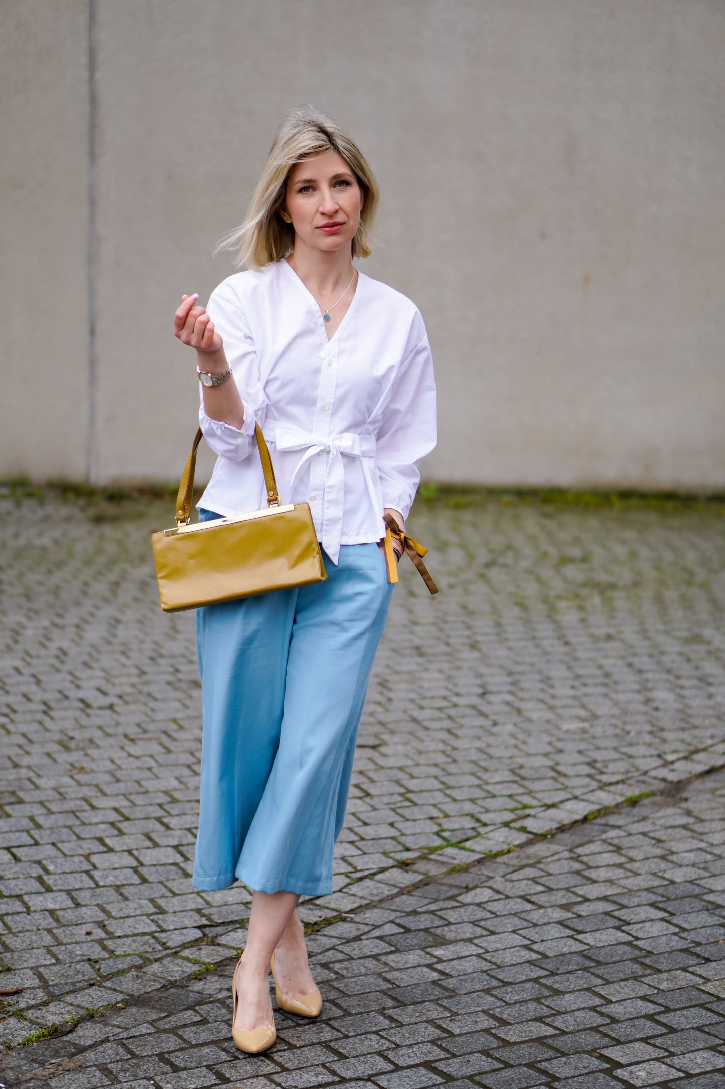 limo: Hochwertige und nachhaltige fließende Culotte in Eisblau für Fair Fashion Fans.