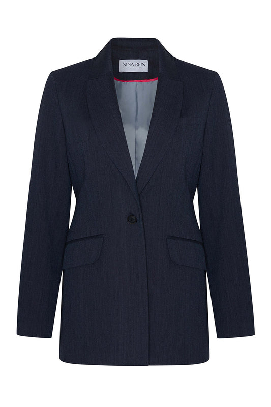 NINA REIN - Langer Blazer - Navy